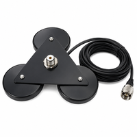 FEIYIXUN Support d'antenne polarisée verticale triple magnétique SO239 pour radios de voiture et de camion avec câble RG58A/U de 4,5 m et prise PL259