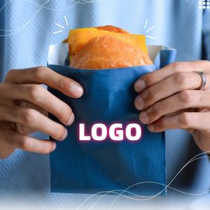 Sacs en papier <span class=keywords><strong>kraft</strong></span> brun recyclables avec logo personnalisé en gros enveloppes en corne de vache à pain résistantes à l'huile <span class=keywords><strong>sac</strong></span> en papier à emporter artisanal - Product Image 3