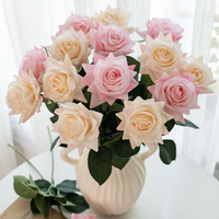 Roses artificielles Real Touch en gros, roses blanches pour la décoration de mariage, décoration de la maison et des événements, arrangement floral