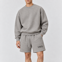 Ensemble sweat-shirt et short pour homme, coupe ample, col rond, épais, épaules tombantes, personnalisable, marque privée, vêtements décontractés