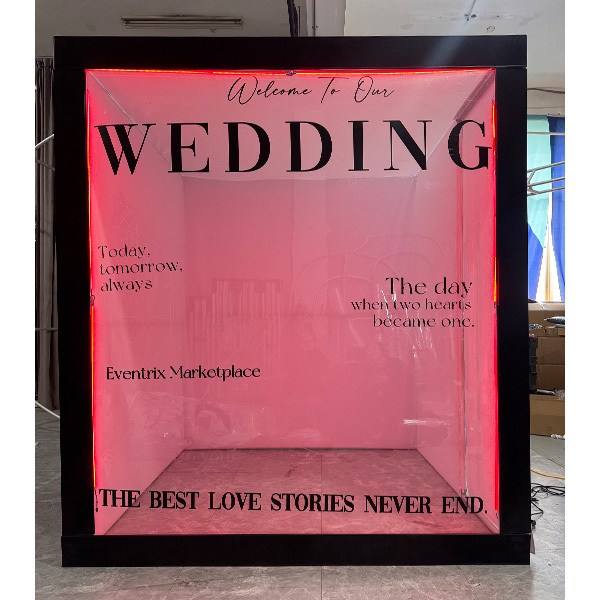 Unique Decorative Glass Infinity for DIY White Cube Magazine Photo Booth Box Glamour Reflection Selfie