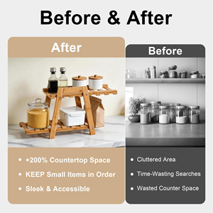 <b>Table</b> Flower <b>Plant</b> Stand Bamboo Desk Storage Rack Mini <b>Table</b> Flower <b>Plant</b> Stand - Product Image 2