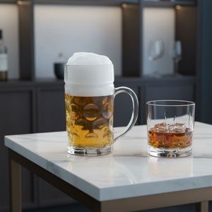 Offre Spéciale – Chopes d'Oktoberfest personnalisables avec logo, 500 ml et 1000 ml, en plastique, forme classique allemande, avec poignée - Product Image 5