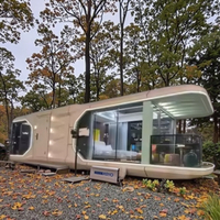 Villa capsule moderne de luxe de 11,5 m² préfabriquée avec salle de bain et chambre, structure en acier, installation rapide pour 3 personnes, hôtels