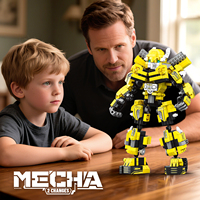 Kit de Modélisme en Plastique Personnalisable DIY, Jouet Éducatif STEM, Blocs de Construction, Ensemble de Blocs de Construction de Robot Méca à Double Variable