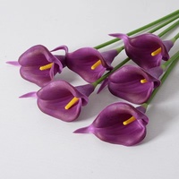 Fleurs artificielles de lys Calla avec longue tige fleurs décoratives pour mariage à la maison