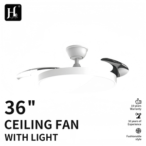 <b>Modern</b> LED <b>Ceiling</b> Fan <b>Light</b> DC Motor 3 Blades Remote Control Dimmable 3000K-6000K Flush Mount Living Room White Metal 6-Speed - Product Image 2