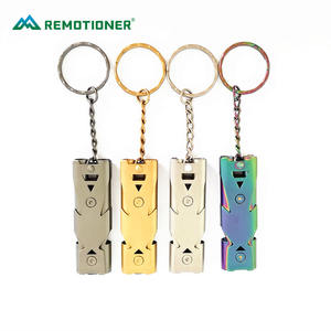 Peluit darurat tabung ganda baja tahan karat, peluit bertahan hidup untuk mendaki luar ruangan berkemah berburu memancing berperahu - Product Image 3