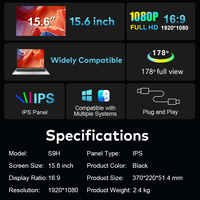 Patented Product 15.6 Inch Dual Screen Portable Monitor for USB C Laptop Screen Extender Detachable Monitor Plug and Play
