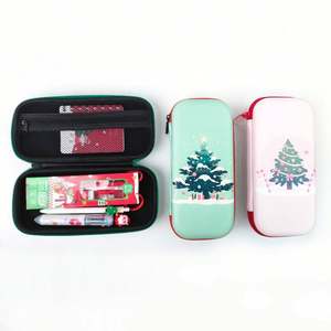 Custom Portable Stationery Bag Big Capacity Zipper Cute EVA <b>Pen</b> <b>Box</b> Bag Organizer Merry Christmas Pencil <b>Gift</b> Case for Kids - Product Image 1
