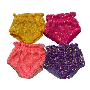 Qingli High Quality Boutique Multi Colors Toddler Girls Sequin Bummies Baby Sparkle Party Shorts