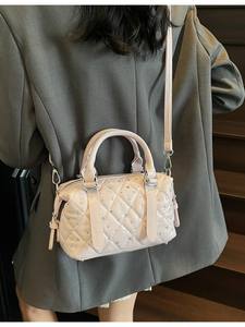 ashion Women 2025 Summer Quilted Shoulder Bag Stylish <b>Bucket</b> Purse High-End Crossbody Handbag New Style - Product Image 3