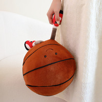 Peluche de basket-ball en coton PP doux personnalisée avec doublure en maille, jouet créatif de décompression amusant et mignon pour bébé, cadeau d'anniversaire