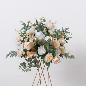 Boule de fleurs artificielles rouges en soie, ornement floral pour centre de table de mariage, vente en gros - Product Image 4