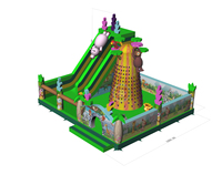 Château gonflable sur le thème des châteaux avec grande toboggan unique, qualité commerciale, pour fêtes d'enfants et divertissements intérieurs/extérieurs