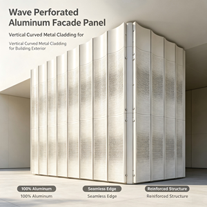 Panneau de façade en aluminium à grandes ondulations, revêtement extérieur perforé, mur-rideau personnalisé pour projets commerciaux - Product Image 4