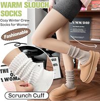 Chaussettes décontractées antidérapantes et respirantes en mélange de laine mérinos, coupe ample, épaisses, thermiques, tricotées avec logo intégré pour femme