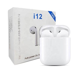 alta calidad nuevo <span class=keywords><strong>I12</strong></span> Tws inalámbrica Mini auricular diente azul 5,0 Bass auriculares de Control táctil auriculares deportes - Product Image 1