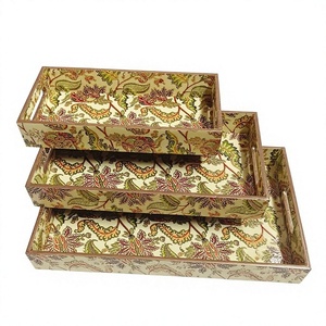 ถาดไม้ MDF พิมพ์ลายตามสั่ง ดีไซน์ศิลปะมีนา ถาดเสิร์ฟตกแต่งสำหรับชา กาแฟ ขนม ของตกแต่งบ้าน ของขวัญ และใช้ในโรงแรม - Product Image 3