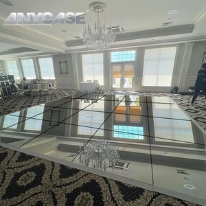 Piste de danse miroir sans couture en verre trempé pour événement de mariage piste de danse acrylique argentée pour les <span class=keywords><strong>salons</strong></span> professionnels - Product Image 4