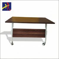 Table de formation mobile pliable moderne gris foncé avec cadre métallique et pieds en acier pour bureau, hôpital, école, salle de classe
