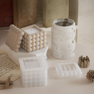 DIY Crystal Drops Pegamento Burbuja <span class=keywords><strong>Cubo</strong></span> de <span class=keywords><strong>Rubik</strong></span> Tarro de almacenamiento Caja de almacenamiento de yeso cuadrado Vela Taza Molde de silicona - Product Image 3