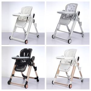 Chaise haute bébé haut de gamme avec plateau double couche, roues silencieuses universelles, hauteur réglable, musique, cadre épaissi et ceinture de sécurité – Nouveauté très demandée - Product Image 4