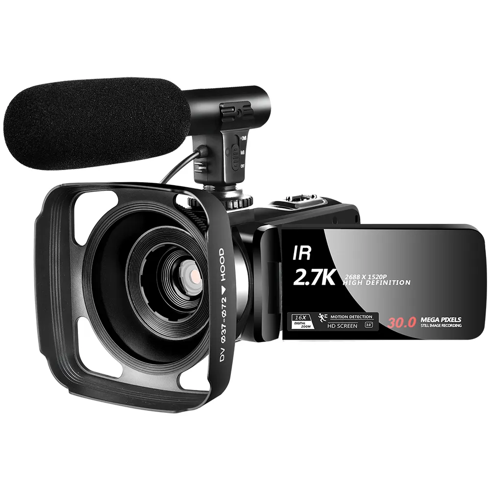 Full HD 1080P 30FPS 48MP 3.0 pollici schermo di rotazione di 270 gradi 16X Zoom digitale videocamera registratore videocamera