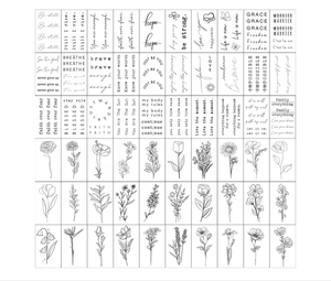 Tatouages temporaires réalistes-60 feuilles petits tatouages amovibles, 30 pièces citations inspirantes mots tatouages - Product Image 6