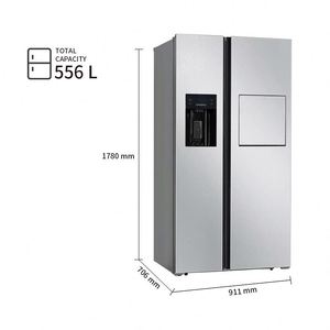 Réfrigérateur intelligent Hisense 606L <span class=keywords><strong>avec</strong></span> <span class=keywords><strong>distributeur</strong></span> <span class=keywords><strong>d</strong></span>'<span class=keywords><strong>eau</strong></span>, sans givre, étagères en verre et en fil métallique en option, fourni par le fabricant - Product Image 4