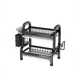 Escurridor de Cubiertos de Cocina Negro IAGREE de 27 Pulgadas con Accesorios Intercambiables, Escurridor de Platos Grande, Organizador de Encimera que Ahorra Espacio - Product Image 1