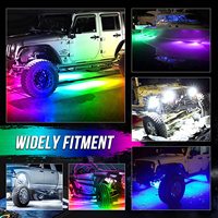 8 vainas Led Rock Light 32W 192 PCs Led Smartphone APP & RF Control remoto Underglow Luz interior para camiones SUV Coche UTV ATV