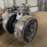 Roue pivotante robuste en acier pour déplacement de conteneurs, rotation à 360 degrés, pneu en caoutchouc massif, frein pivotant, roue à roulettes à haute capacité de charge