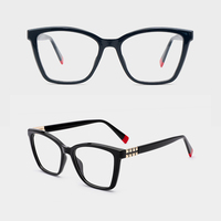 Montures optiques TR90 pour femme, double couleur, branches en acétate, charnières à ressort, verres transparents dégradés