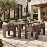 Fauteuil d'extérieur en aluminium avec revêtement imperméable pour projets de mobilier de balcon et de terrasse résidentiels et multifamiliaux