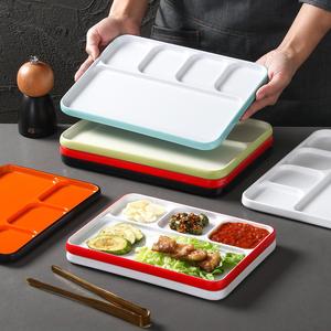 Xiangyuan <b>melamine</b> tableware <b>plates</b>, commercial Korean BBQ creative multi-compartment <b>plates</b>, rectangular seasoning and dipping - Product Image 3
