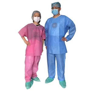 Medical Non Woven Hospital Men Women Design Surgical Uniform Disposable Scrub Suit For Doctors And Nurses