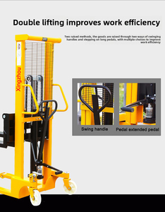 New 1500kg Manual Stacker 1.6m Hydraulic Lift Hand CE Certified PU Wheels for <b>Warehousing</b> and Storage Hand Manual Forklift Price - Product Image 6