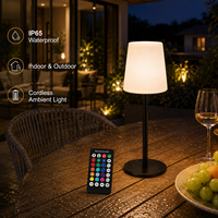 Lampe de table ambiante RGB CoolQing, 16 couleurs, rechargeable, 2200 mAh, 16 couleurs, IP65, personnalisable avec télécommande IR
