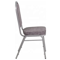 Chaise de banquet en tissu gris et fer forgé, design moderne, durable et empilable, pour entrée, parc, mariage, hôtel, restaurant - Vente en gros Chine