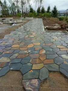 Không thường xuyên ngoài trời sàn lồng vào nhau tự nhiên gỉ <span class=keywords><strong>Slate</strong></span> hiệu ứng đá Patio sàn gạch không trượt - Product Image 6