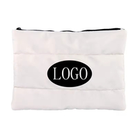 Nouvelle trousse de maquillage personnalisée avec logo, en coton et nylon, légère, rembourrée, douce et moelleuse, pour les voyages