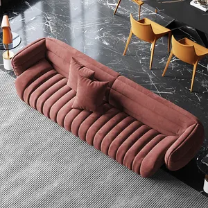 Ensemble de canapés de salon nordique haut de gamme 3 tissus Design italien Simple fard à joues en bois massif ensemble de canapés en velours meubles