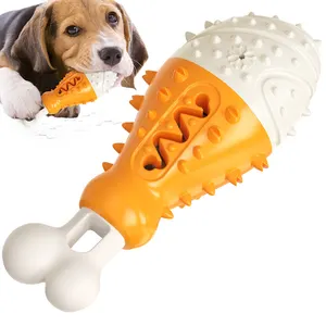 Özel doğal kauçuk dayanıklı köpek çiğnemek oyuncak tavuk kemiği agresif Chewers büyük cins köpekler için