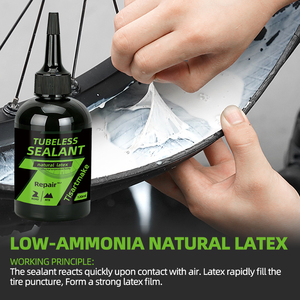 Scellant pour pneus de vélo sans chambre à air 120 ml, faible teneur en ammoniac, latex naturel, pour réparation de crevaisons sur vélos de route, <span class=keywords><strong>VTT</strong></span>, gravel, jusqu'à 6 mm de diamètre. - Product Image 2