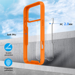 Coque de téléphone antichoc transparente avec pare-chocs, dos <span class=keywords><strong>rigide</strong></span> de 2,0 mm et cadre souple en TPU coloré pour iPhone 17 16 15 14 13 Pro Max - Product Image 6