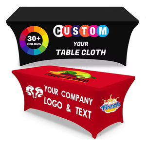6ft Promotional Knitted Custom Color Anime Style Portable Table Cover Advertising Stretch Shirred Skirts Parties Party Supplies