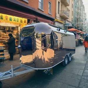 Carrito móvil de comida rápida, remolque de caravana de acero inoxidable, camión de comida para perros calientes, remolque de comida para caravana a la venta - Product Image 2