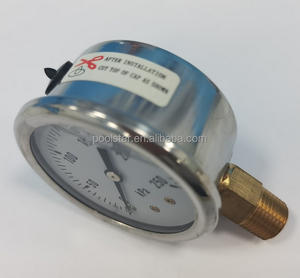 Manómetro de Presión de Acero Inoxidable de Instalación Vertical Poolstar, 0-90 PSI, Rosca de Tubería de 1/4\" para Piscina, Spa, Bañera, Accesorios - Product Image 5