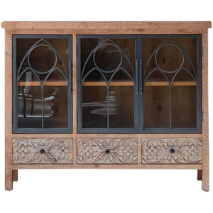 Buffet en bois sculpté à la main de luxe avec détails artistiques et intérieur spacieux pour la décoration de salle à manger - Product Image 5